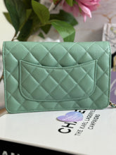 Load image into Gallery viewer, Chanel 23P Tiffany Green Caviar LGHW Classic Wallet on Chain (WOC)
