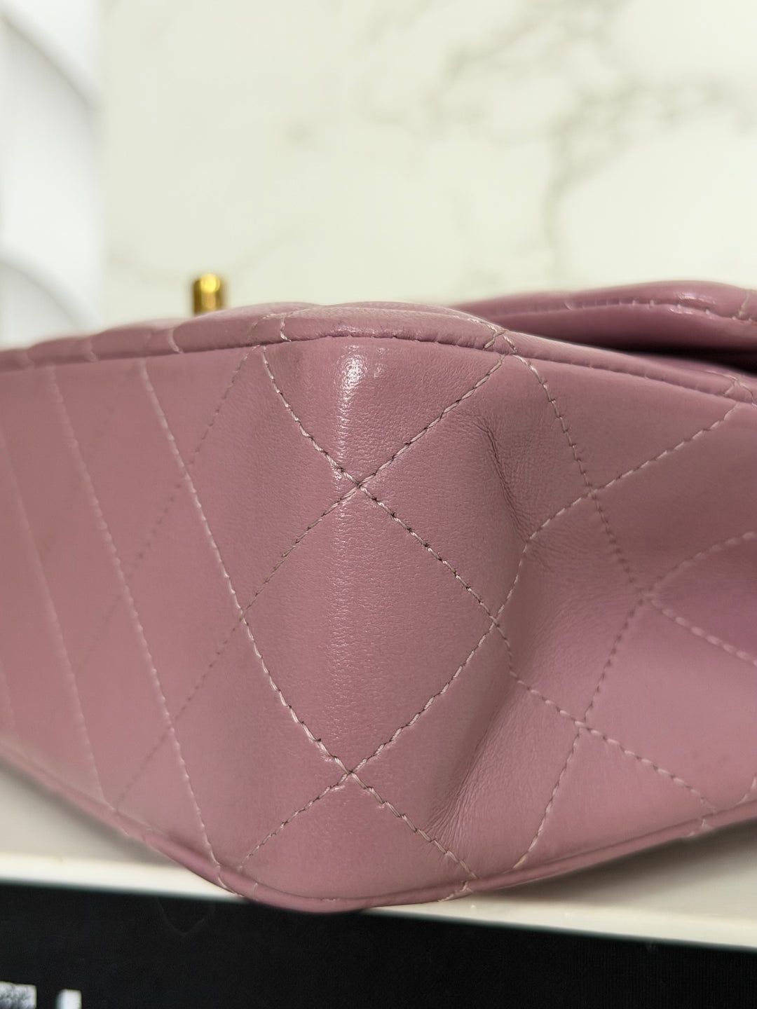 CHANEL series 21 Mauve Pink Purple Lambskin LGHW Medium ML Timeless Classic Double Flap Bag 2015