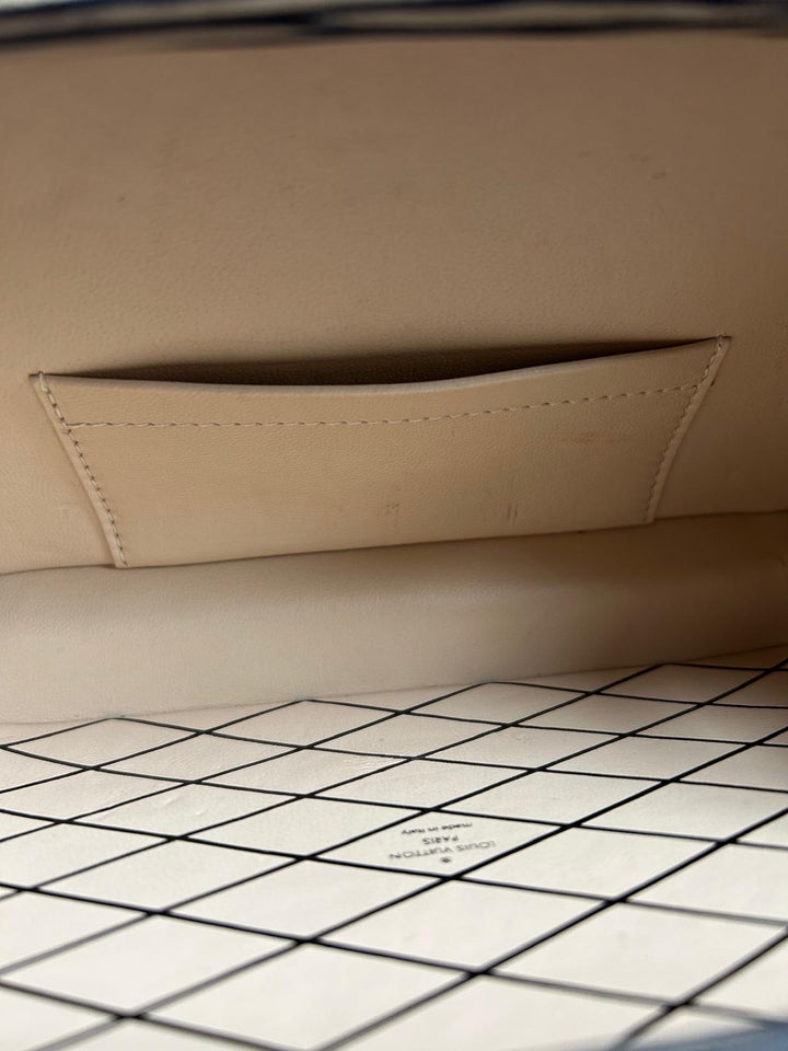 LOUIS VUITTON Red White and Black Leather Trunk Petite Malle with Silver Hardware 2015