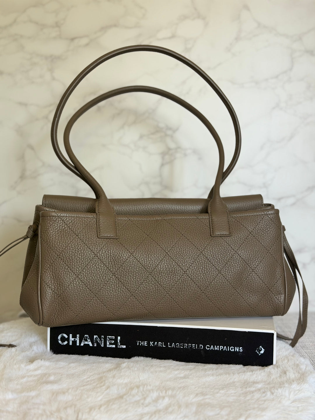 CHANEL Khaki Etoupe Caviar LGHW Urban Essentials East West Shopping Tote Bag size Small Matthieu Blazy 26A 2026
