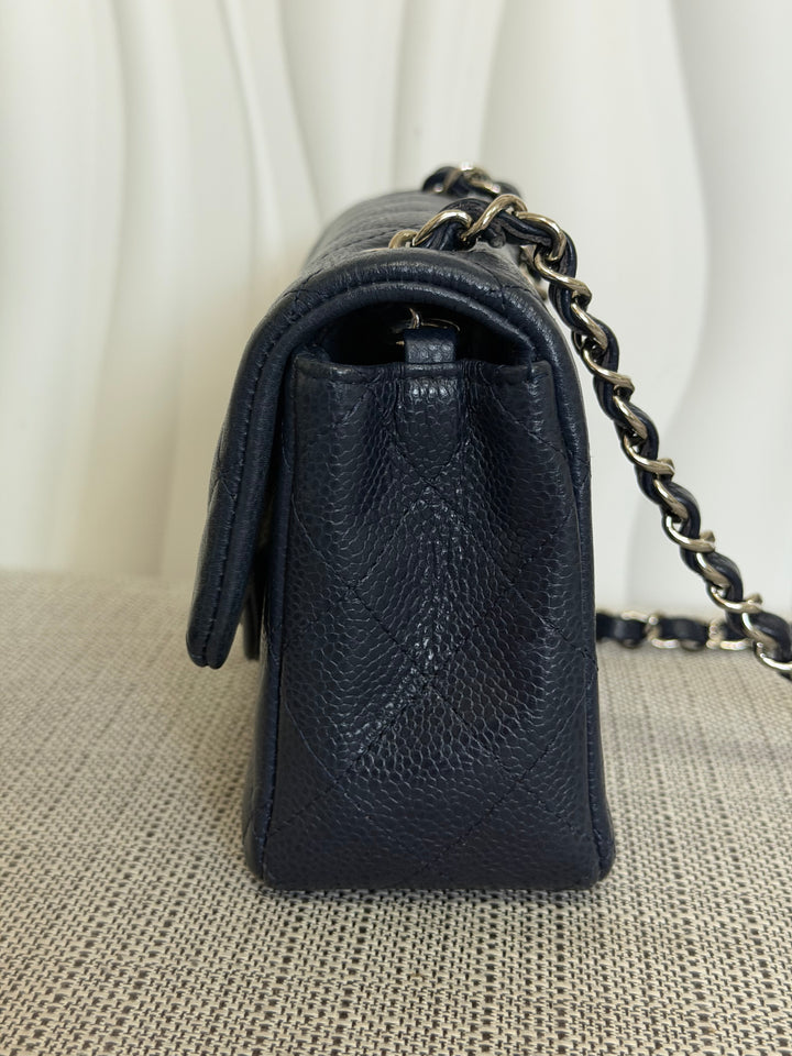 CHANEL series 19 Navy Caviar SHW Mini Rectangular Flap Bag 2014