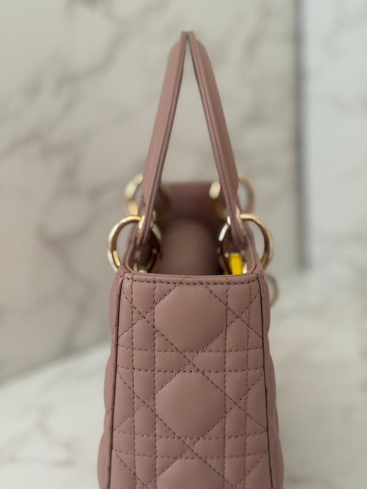 DIOR Lady Dior In Blush Lambskin LGHW size SMALL 2020