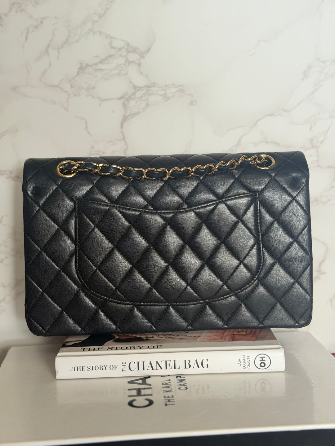 CHANEL series 14 Black Lambskin GHW Medium ML Timeless Classic Double Flap Bag 2011