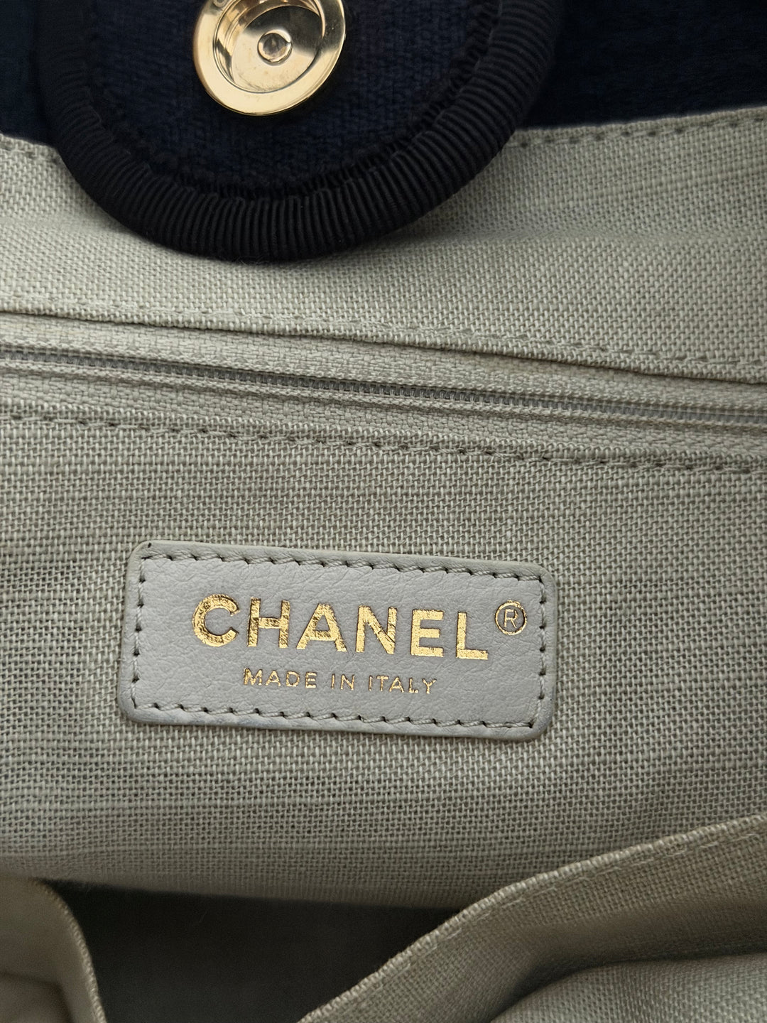 CHANEL 22B 2022 Black Tweed Deauville Tote size Small with Top Handle LGHW and Detachable Pouch