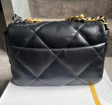 Load image into Gallery viewer, Chanel 19 size Small series 30 21P 2021 Pre Spring/Summer collection Black Lambskin Mixed HW flap Bag with Top Handle
