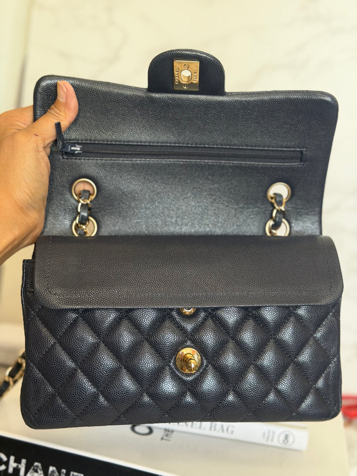 CHANEL series 31 Dark Navy Caviar LGHW Small Timeless Classic Double Flap Bag 2020/2021