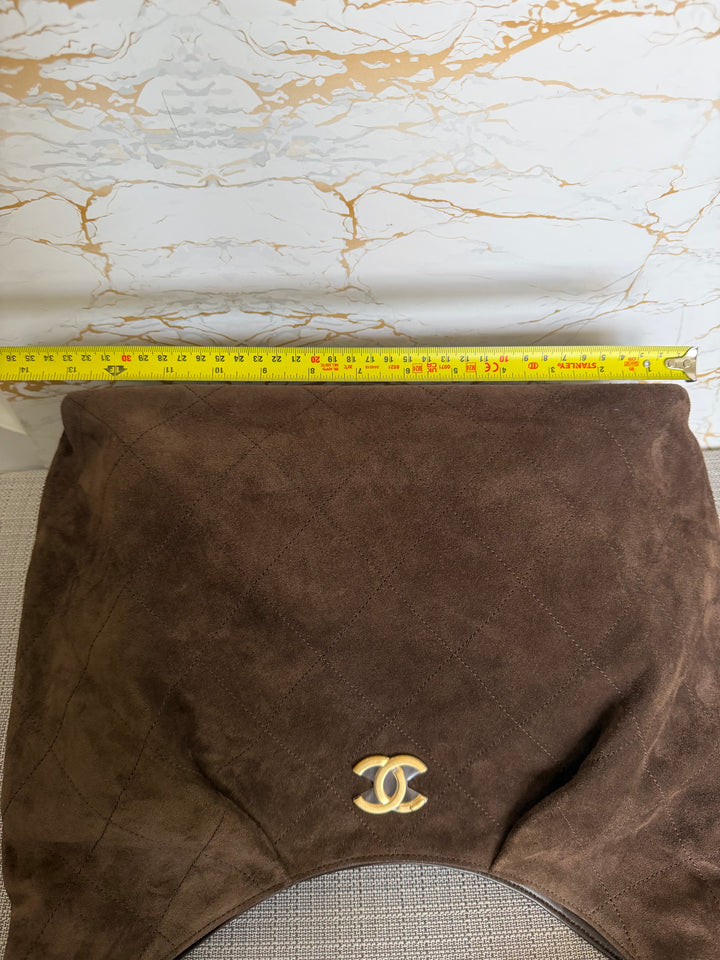 CHANEL 26C Brown Suede Maxi Hobo Bag 2026