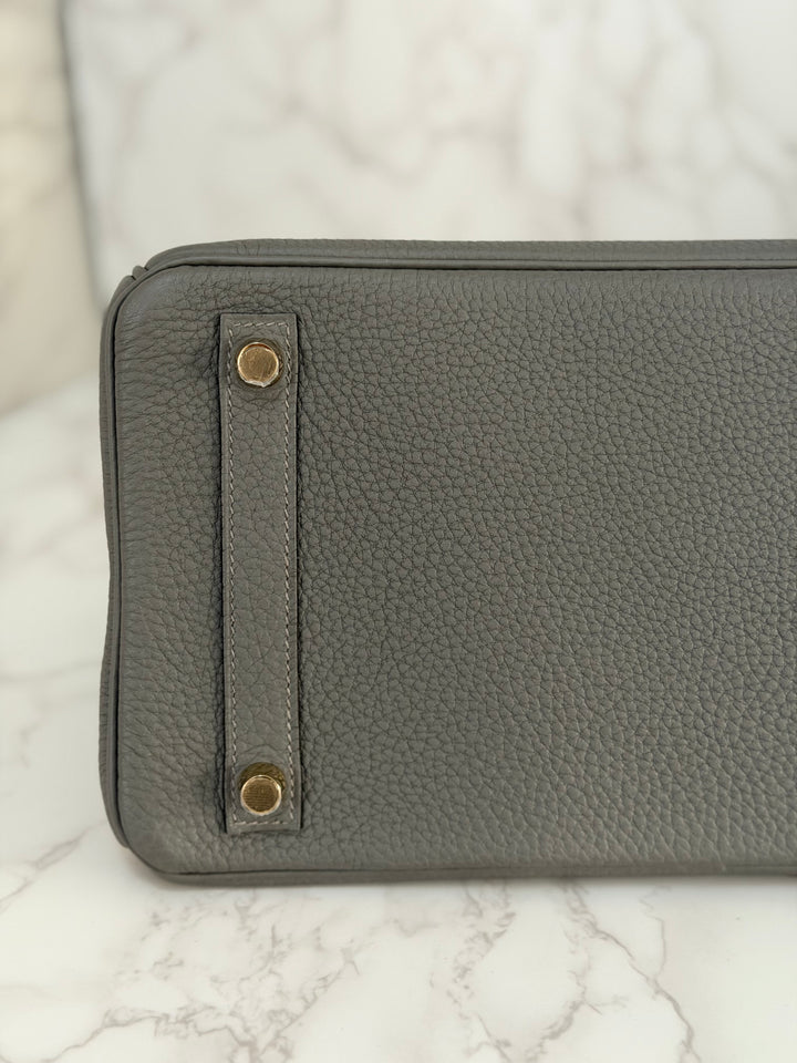 Hermes Birkin 30 Gris Meyer Togo Leather GHW Stamp U 2022