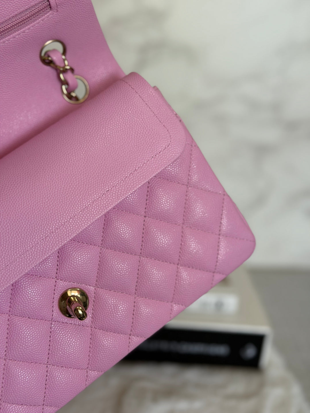 CHANEL 23P Mauve Pink Caviar Small Timeless Classic Double Flap Bag 2023