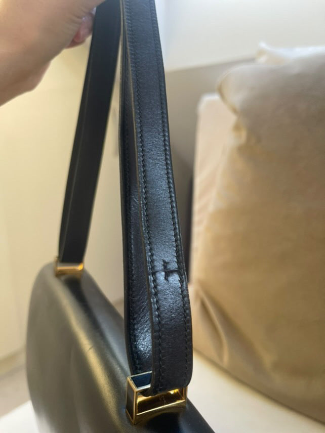 HERMES Constance 24 Black Box Leather Enemel H Closure GHW Vintage Stamp J in Sq