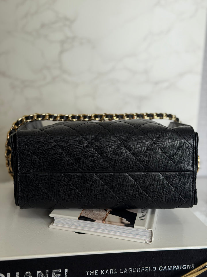 CHANEL Mini 25 Hobo Bag in Black Caviar Shiny GHW 2026 26A/B