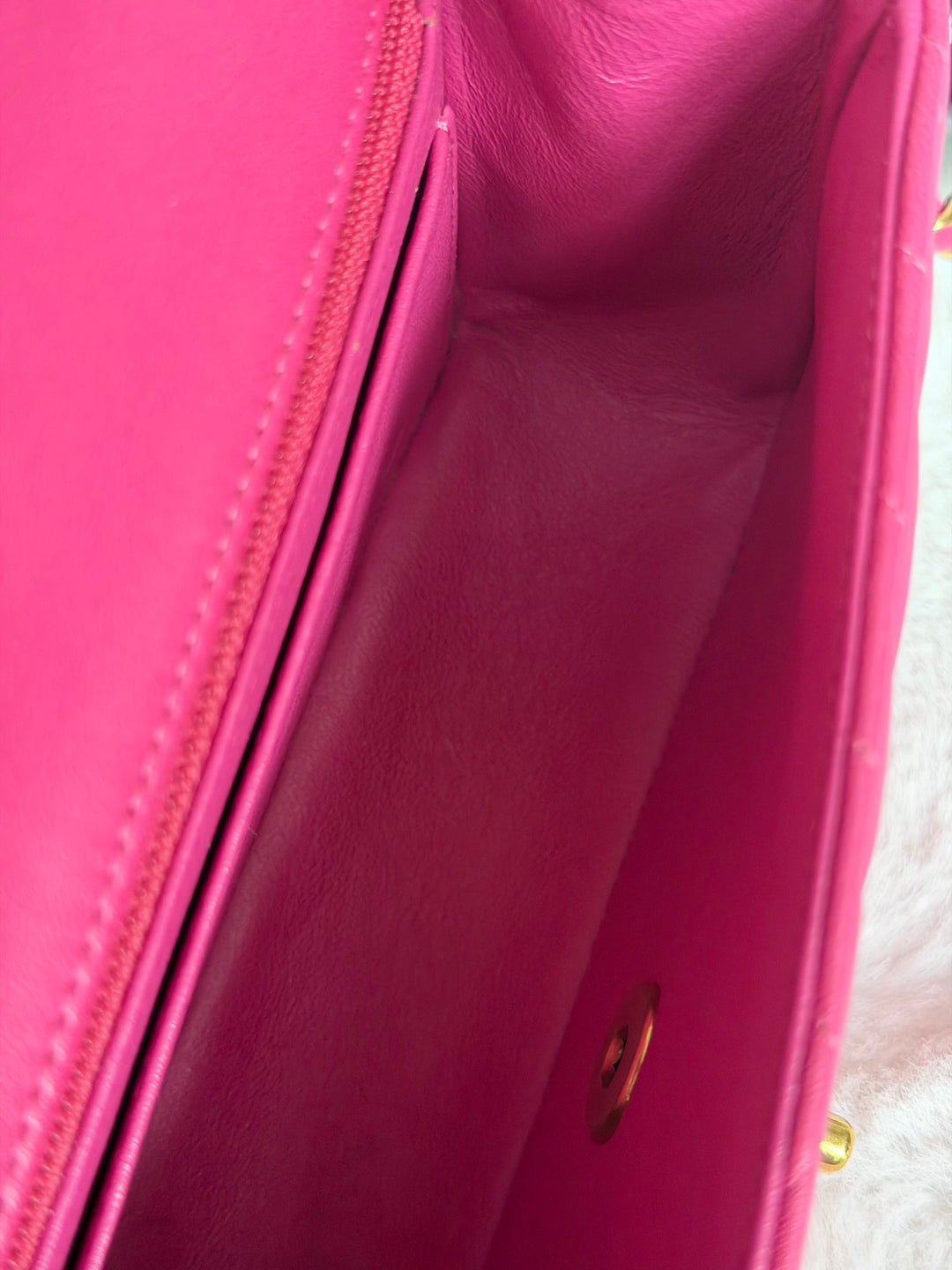 CHANEL series 21 Pink Lambskin Chevron Mini Rectangular Flap Bag with GHW 2015