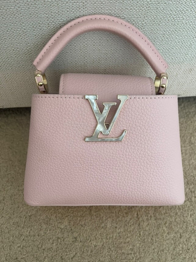 LOUIS VUITTON LV Capucines Mini in Pink LGHW 2020