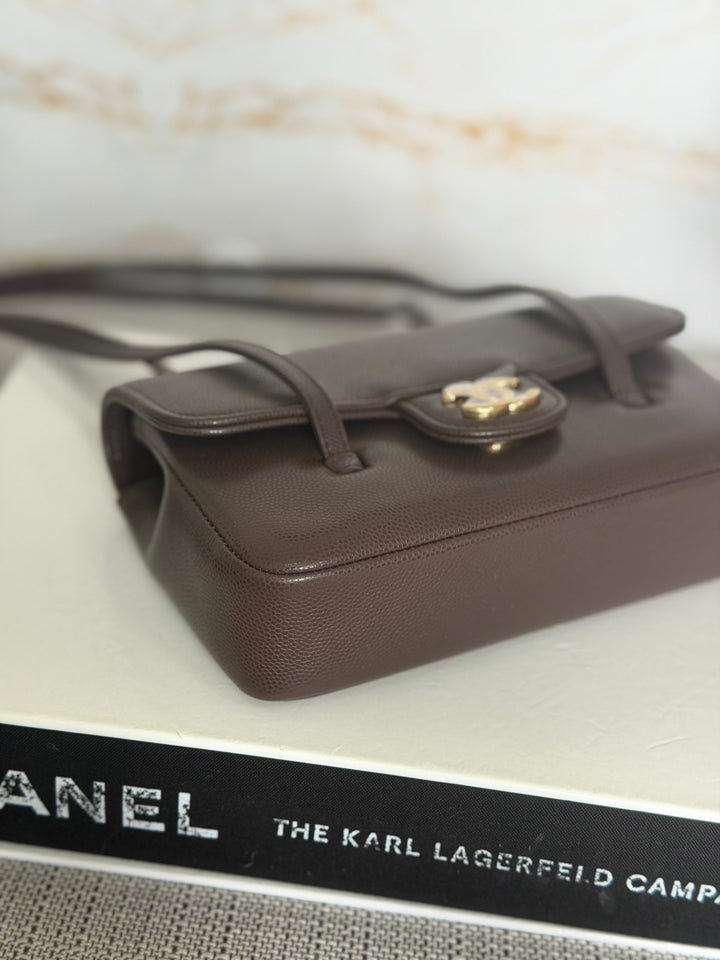 CHANEL Brown Caviar Preppy Mini 26S 2026 with Aged GHW 17 cms