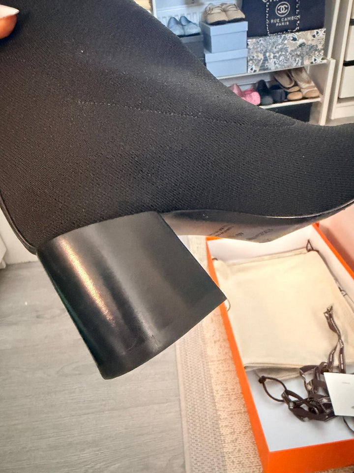 HERMÈS Fontaine 60 Boots size EU 40 UK 7 Black