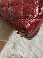 Load image into Gallery viewer, Chanel 21A 2021 Fall/Winter collection Burgundy caviar LGHW Coco Handle Flap Bag size Small with detachable Shoulder Strap
