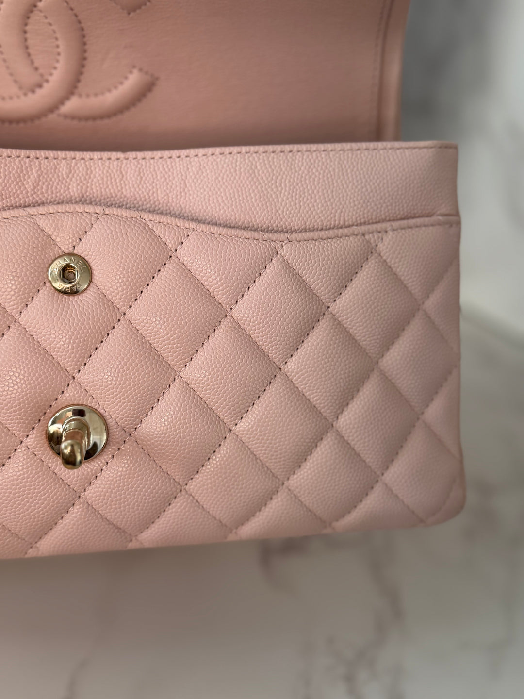 CHANEL 21C 2021 Rose Clair Caviar LGHW Medium ML 11.12 Timeless Classic Double Flap Bag