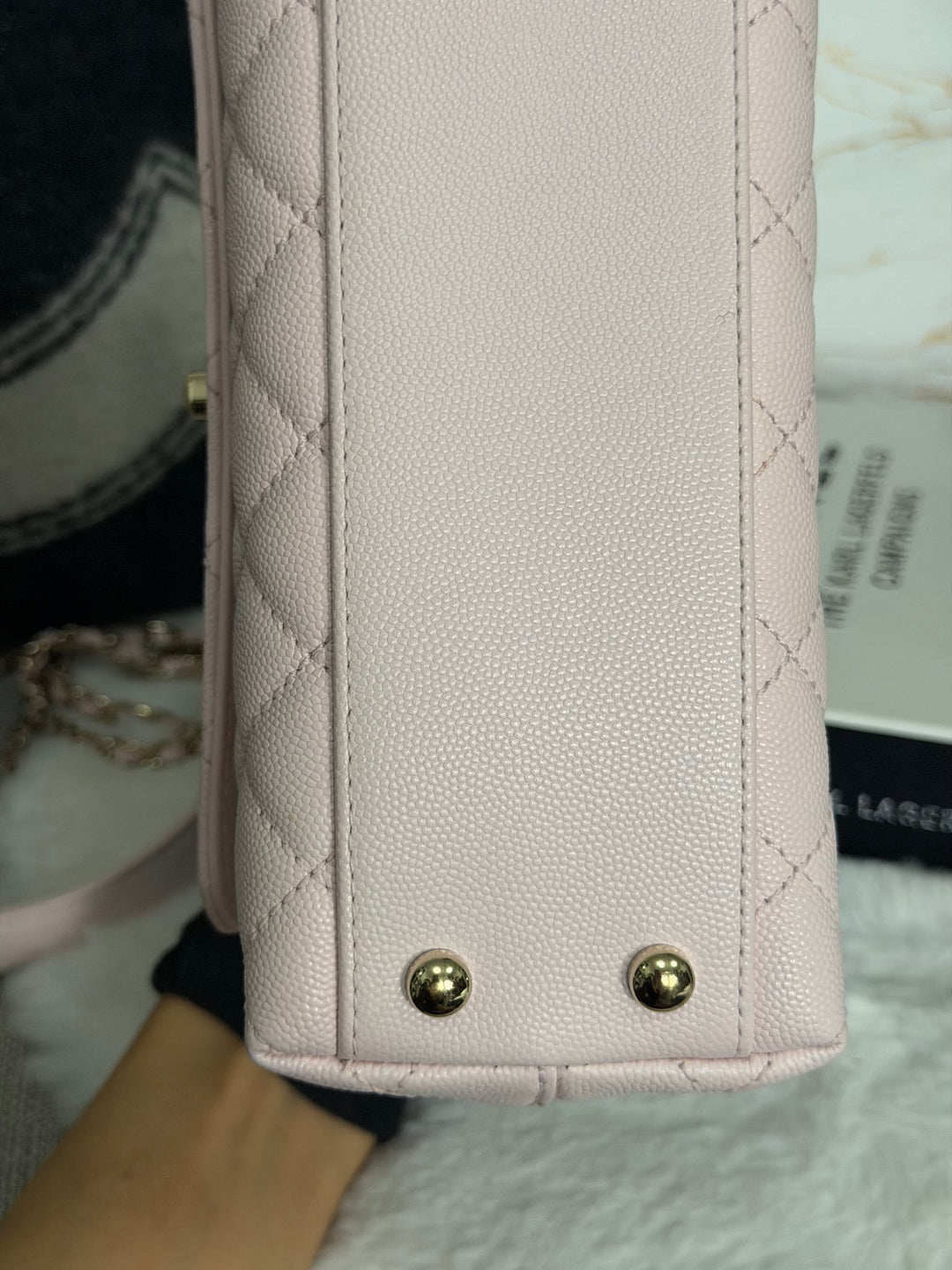 CHANEL 22P Sakura Pink Caviar LGHW Coco Handle Flap Bag with detachable strap 2022 size SMALL