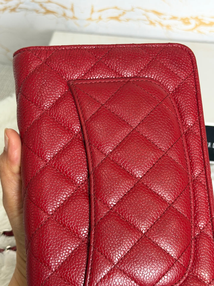 CHANEL series 19 Red Caviar Classic Wallet on chain (WOC) SHW 2014/2015