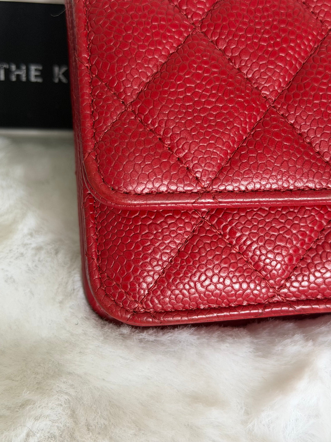 CHANEL series 19 Red Caviar Classic Wallet on chain (WOC) SHW 2014/2015