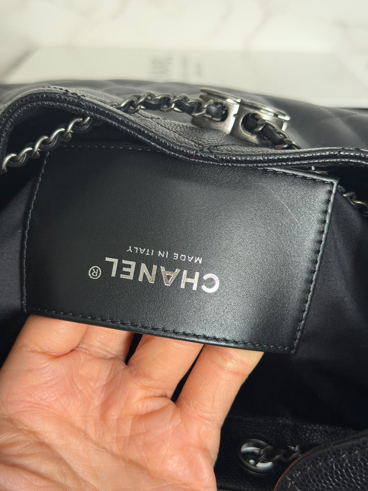 CHANEL 25 Hobo Bag Size SMALL in Black Caviar Ruthenium Hardware 2026