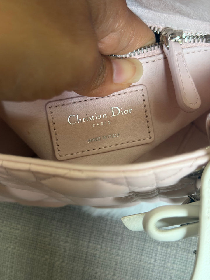 DIOR Mini Lady Dior Two Tone Latte and Rose Tendre SHW 2025