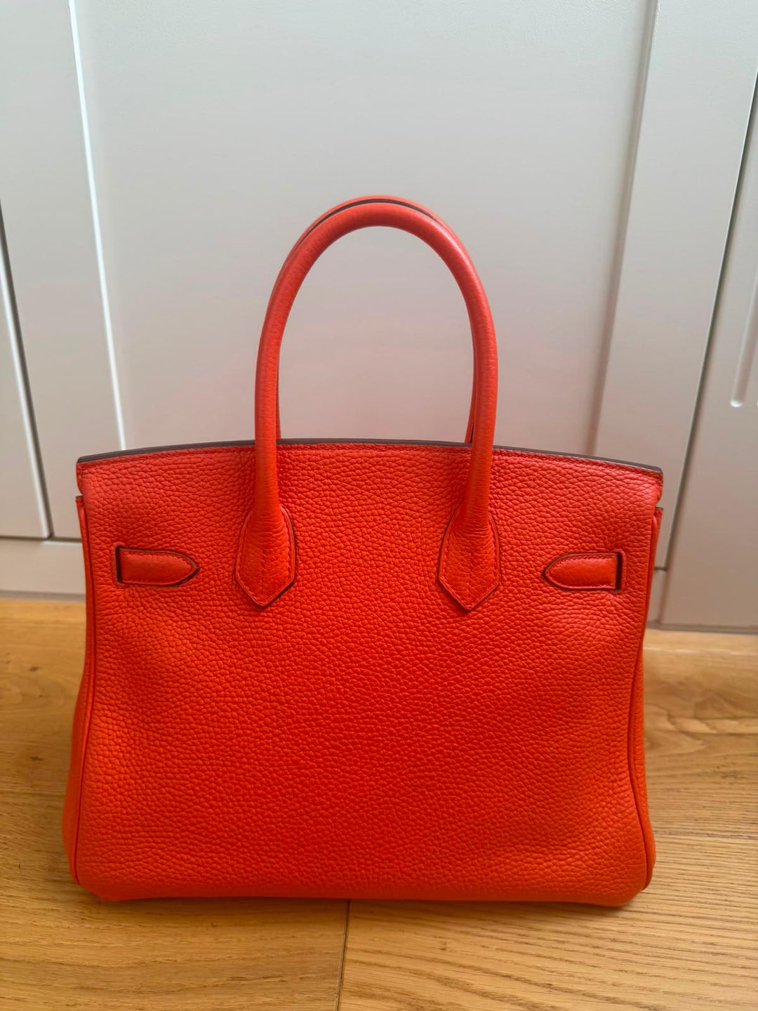 HERMÈS Orange Togo Leather PHW Birkin 30 Stamp X 2016