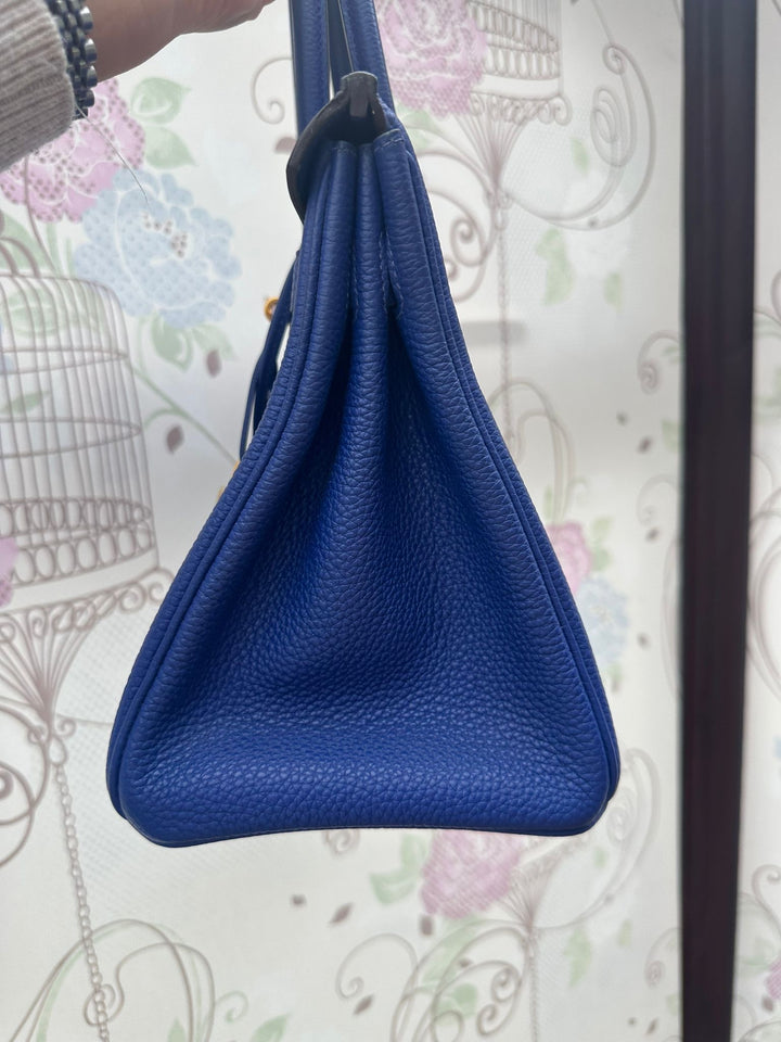 Hermes Birkin 30 Bleu Electric Togo Leather GHW Stamp T 2015 Bag