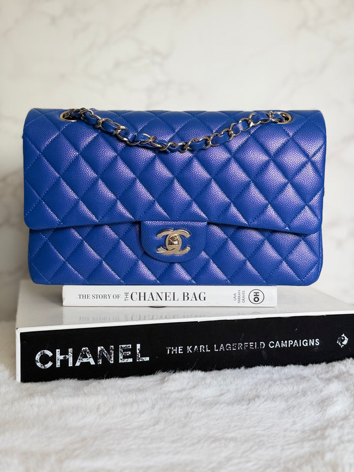 Chanel 21S series 31 Iridescent Electric Cobalt Blue Caviar LGHW Medium M/L timeless Classic double flap bag 2021