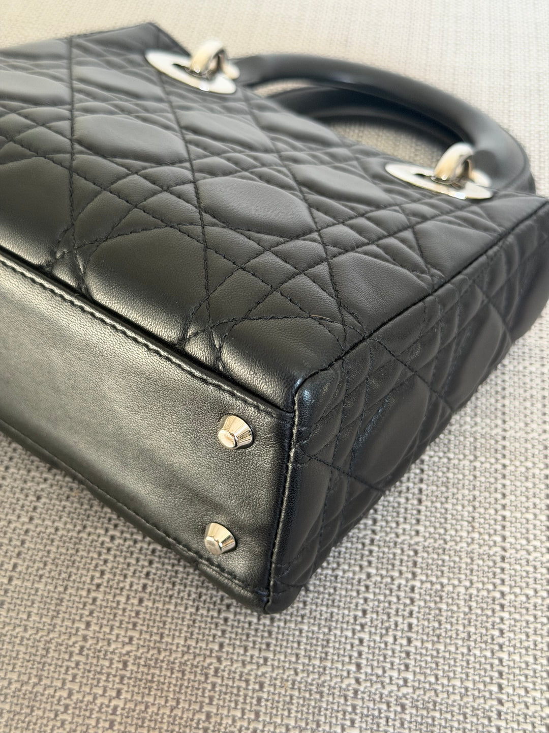 DIOR Lady Dior Mini Vintage Black Lambskin Silver hardware SHW 2006
