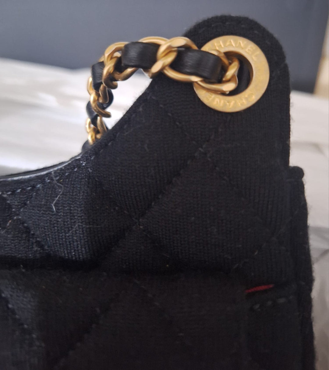 CHANEL Jersey Wavy Hobo Bag with Aged GHW Size Small