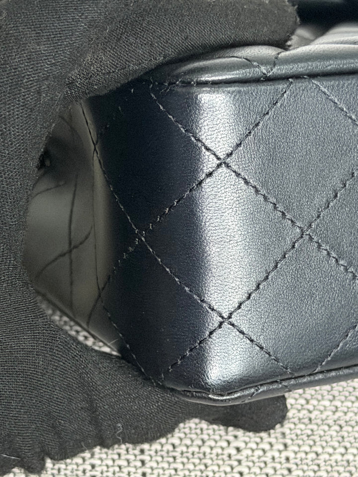 CHANEL Black Lambskin LGHW Mini Rectangular Flap Bag 2025