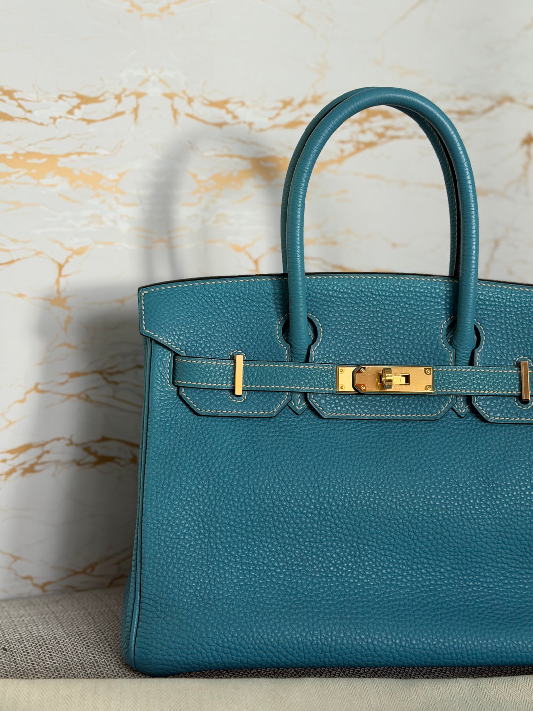Hermes Birkin 30 in Bleu Jean Togo Leather GHW
