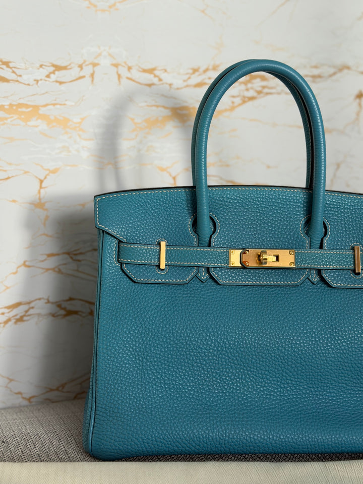 Hermes Birkin 30 in Bleu Jean Togo Leather GHW
