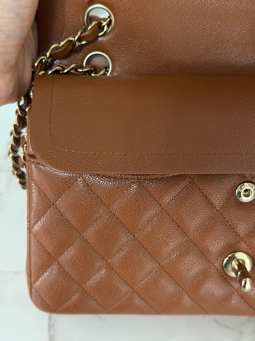 CHANEL Brown Caviar LGHW Medium ML Timeless 11.12 Classic Double Flap Bag 2023