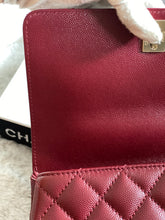 Load image into Gallery viewer, Chanel 21A 2021 Fall/Winter collection Burgundy caviar LGHW Coco Handle Flap Bag size Small with detachable Shoulder Strap
