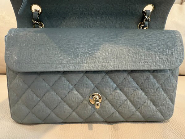 CHANEL 20C collection 2019/2020 series 29 Grey caviar LGHW Medium ML Timeless Classic Double Flap Bag