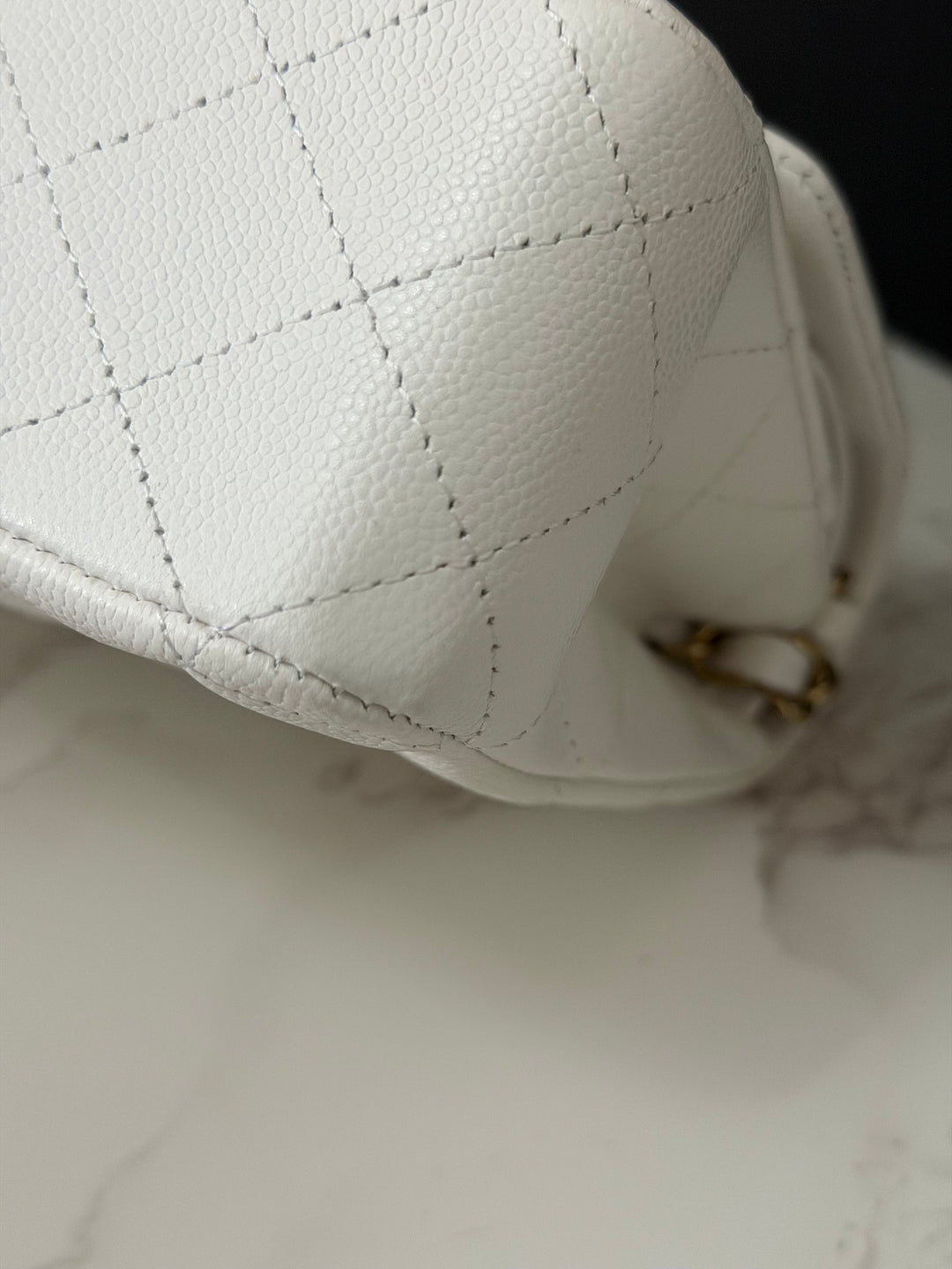 CHANEL 2023 White Caviar LGHW Medium ML Timeless Classic Double Flap Bag