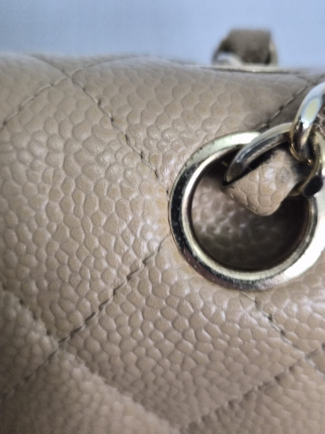 CHANEL Series 9 Vintage Dark Beige Caviar 24K GHW Medium Timeless Classic Double Flap Bag