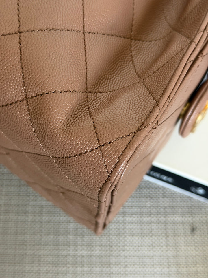 CHANEL 26P collection Brown Caviar 25 Hobo Bag Aged GHW Size SMALL