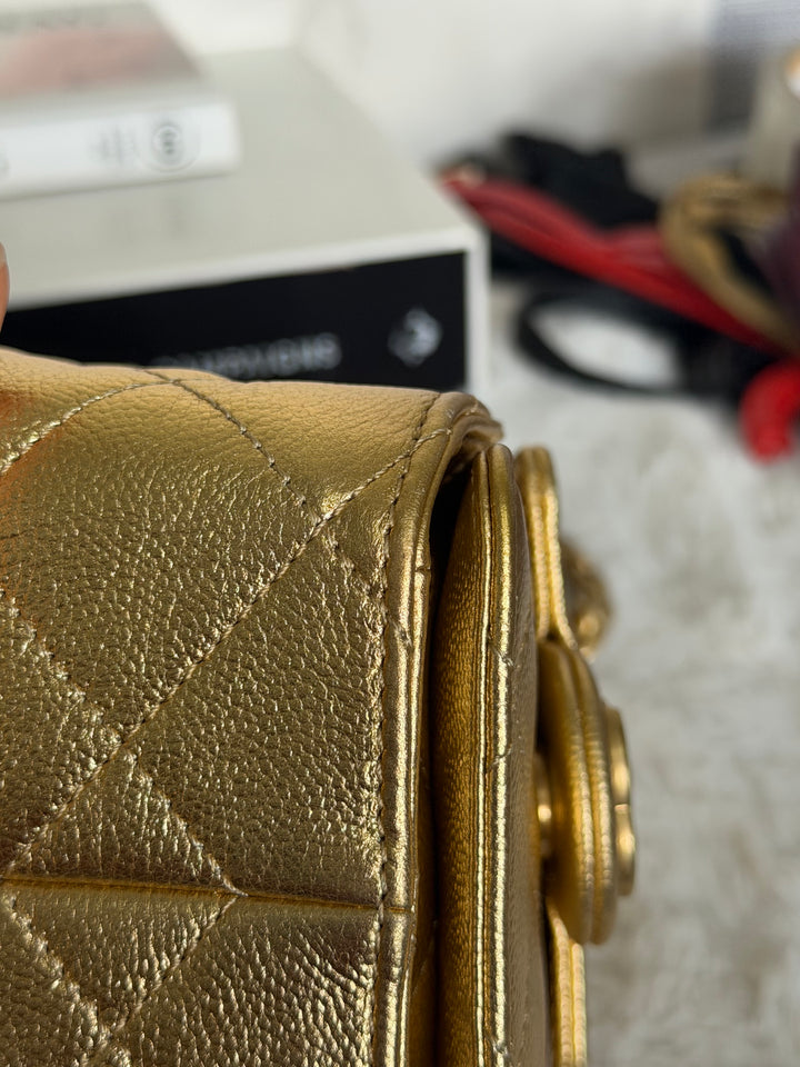 CHANEL 26C Gold Caviar Mini 25 Hobo Bag with Aged GHW 2026