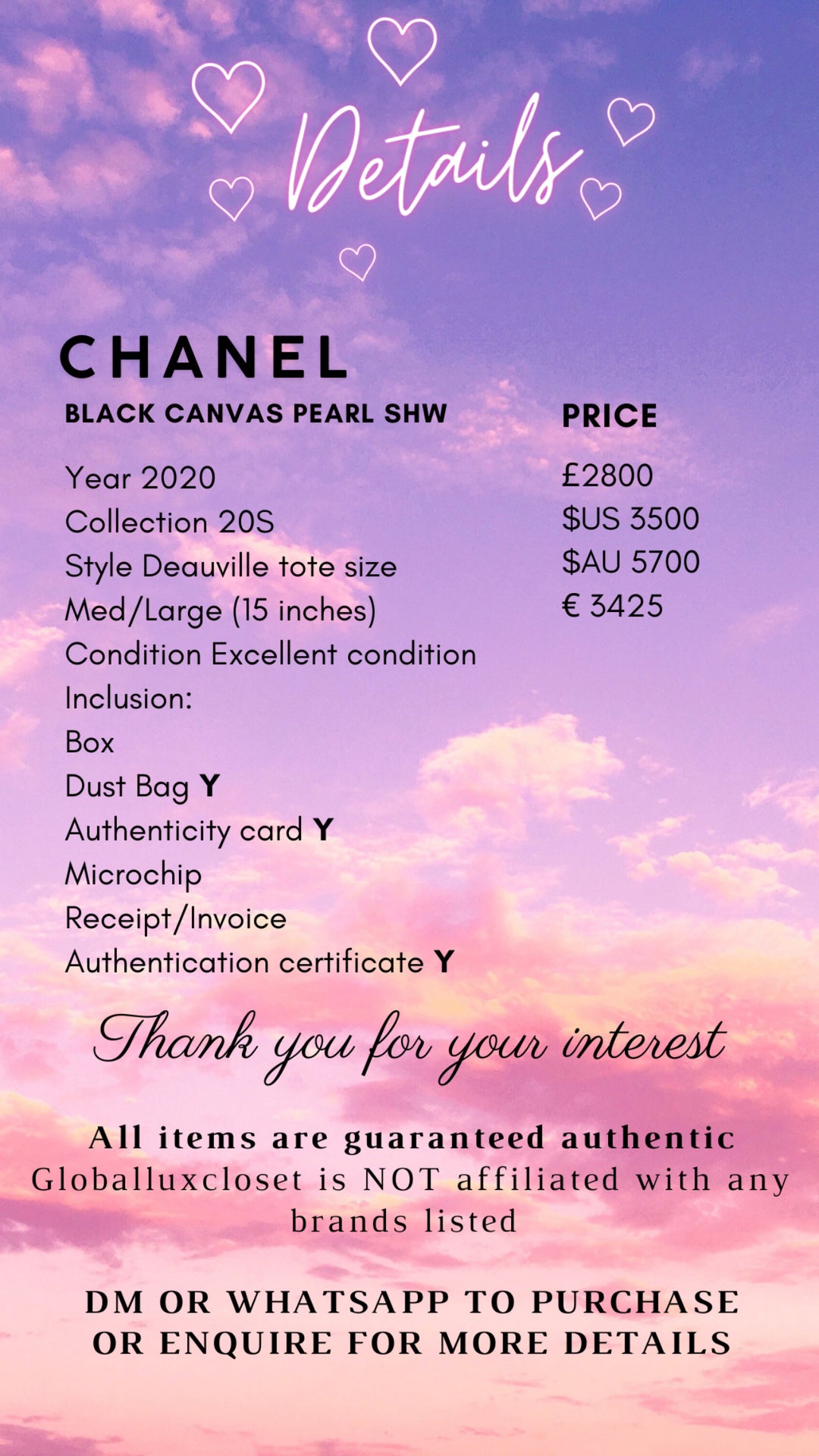 Chanel 20S 2020 Spring/Summer Collecion Black Canvas With Pearl Embossed Deauville Tote Bag with Leather Top Handle Size Medium/Large