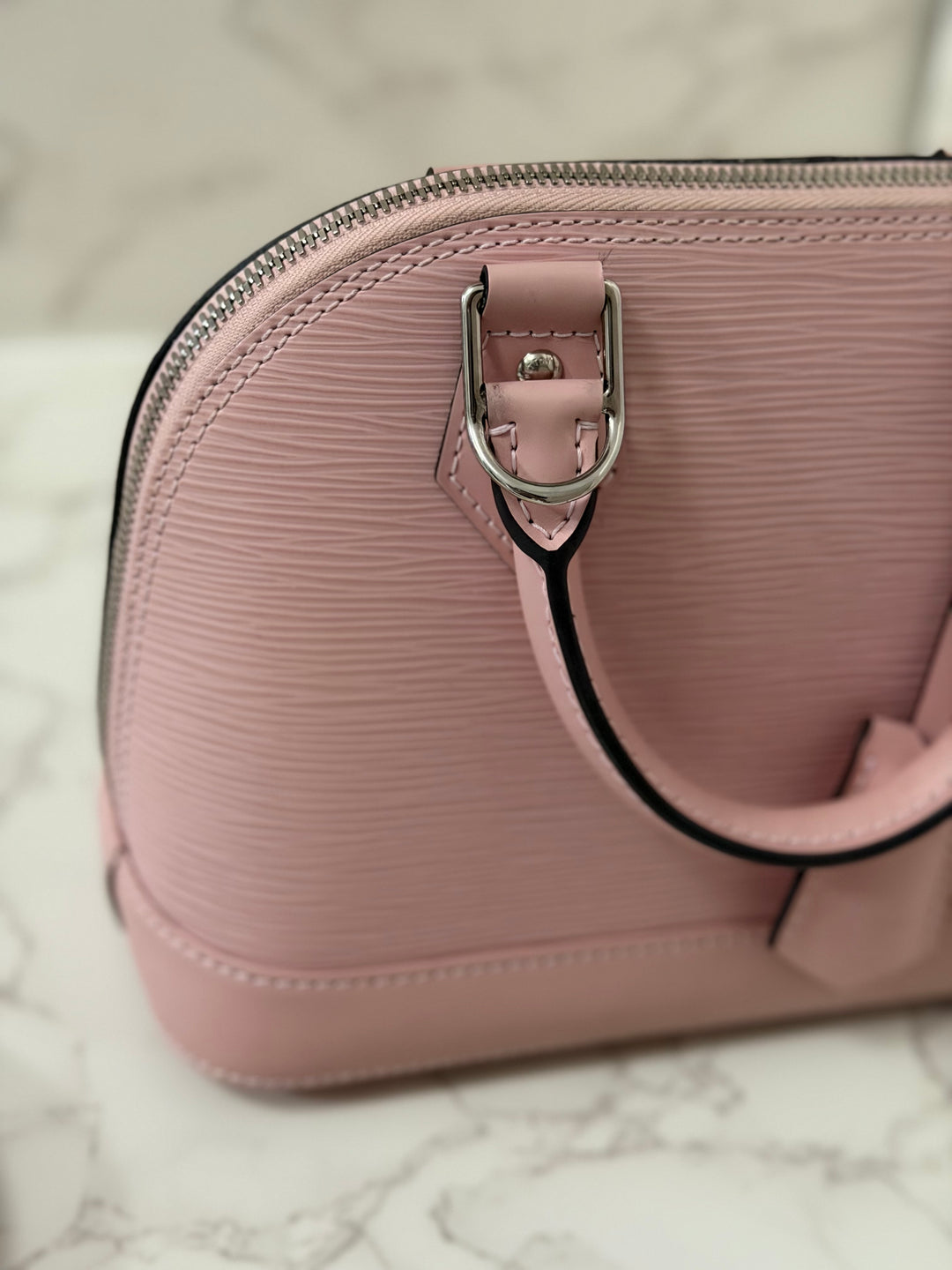 LOUIS VUITTON LV Alma BB in Rose Ballerine Epi Leather with Shiny Silver Hardware 2017