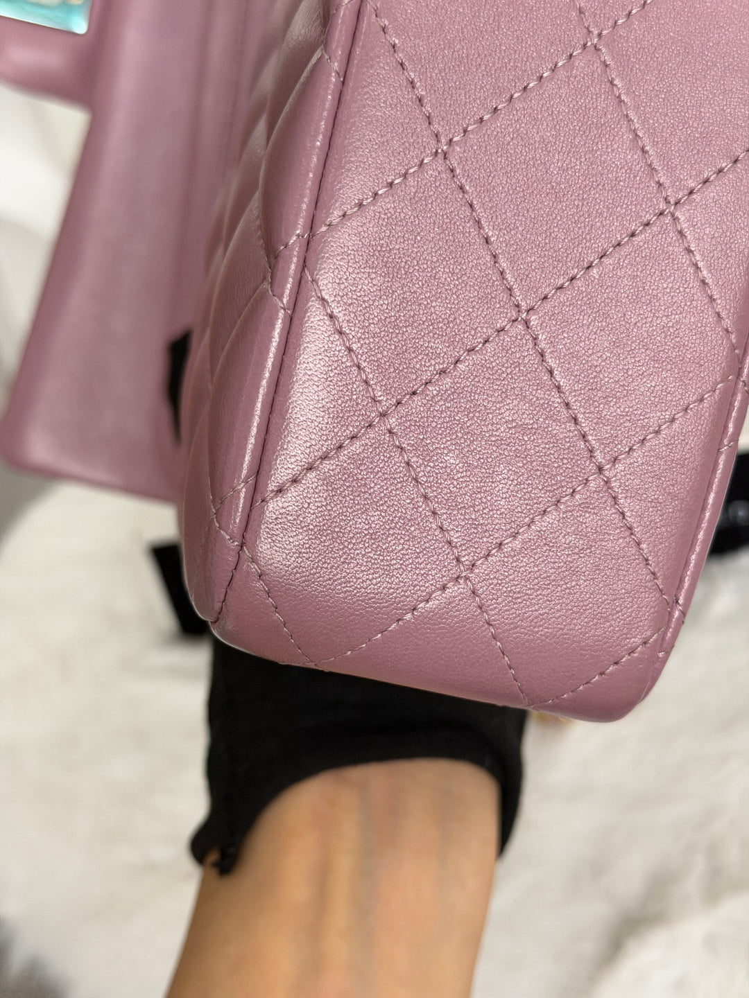 CHANEL series 21 Mauve Pink Purple Lambskin LGHW Medium ML Timeless Classic Double Flap Bag 2015