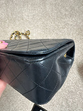 Load image into Gallery viewer, CHANEL series 1 Black Lambskin 24k GHW Full Flap Bag
