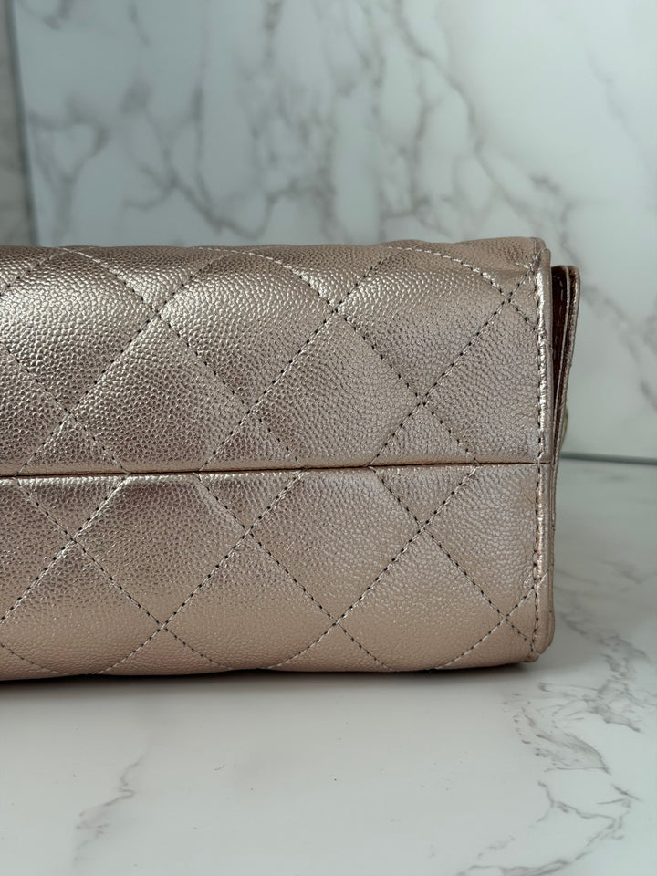 CHANEL 26C collection Mini 25 Hobo Bag in Rose Gold (Copper) Caviar Shiny GHW