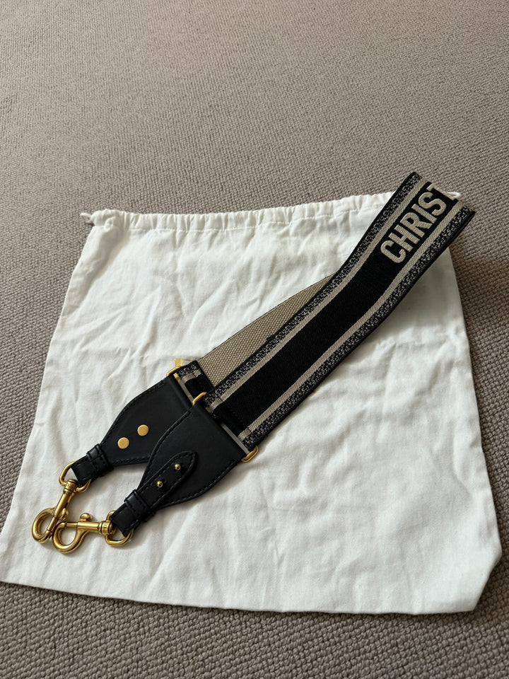 DIOR Saddle Flap Bag GHW Size Medium with Guitar Strap 2020