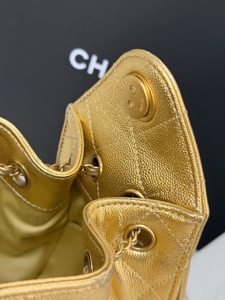 CHANEL 26C collection Gold caviar Aged GHW Mini 25 Hobo Bag