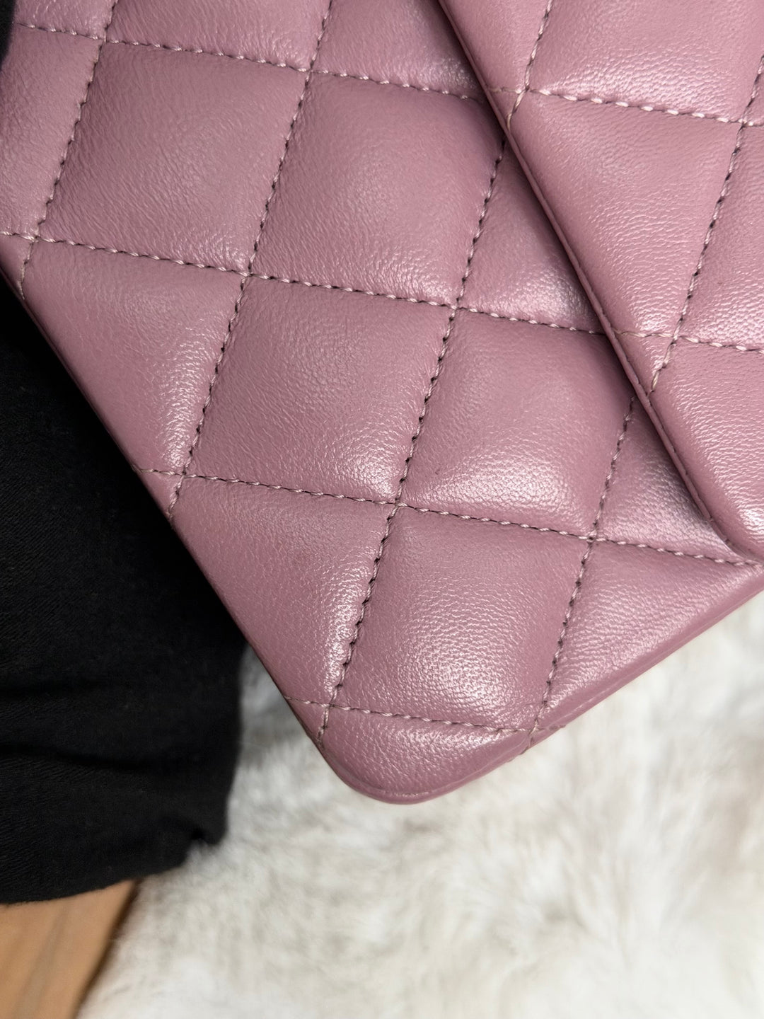 CHANEL series 21 Mauve Pink Purple Lambskin LGHW Medium ML Timeless Classic Double Flap Bag 2015