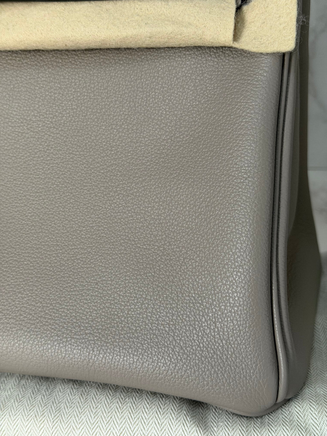 HERMES Gris Asphalt Leather Birkin 30 Bag Palladium Hardware Stamp D 2019